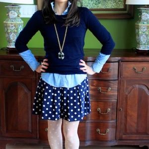 J. CREW Tippi Sweater Merino Wool Navy Blue {Q39}